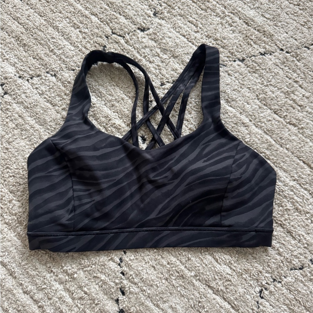 lululemon athletica Black Zebra Pattern Sports Bra